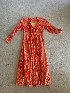 Free People Nappa tie front maxi dress